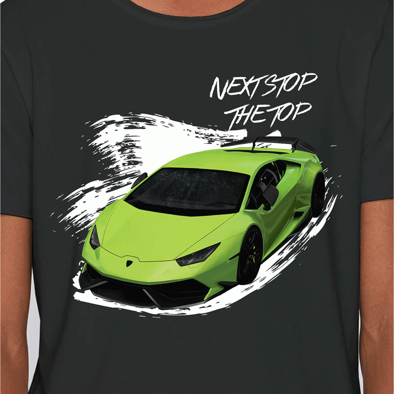 Z-Performance T-Shirt Schwarz | Lamborghini in Lime